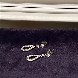 Elegant Silver Teardrop Earrings by Nadri